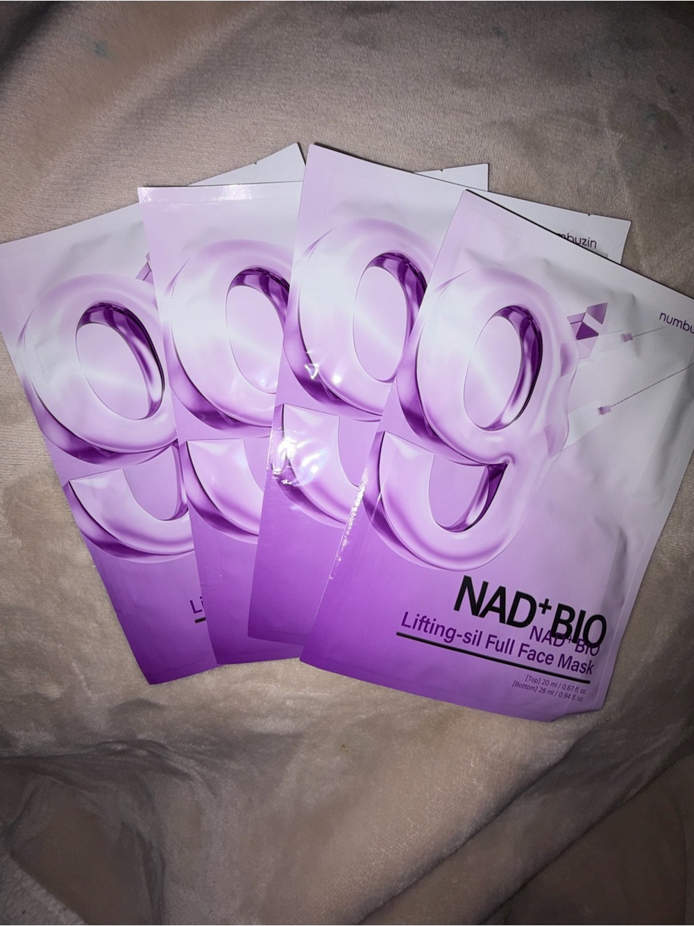 Numbuzin NAD+BIO Lifting-sil Full Face Mask (4 count) Korean Beauty